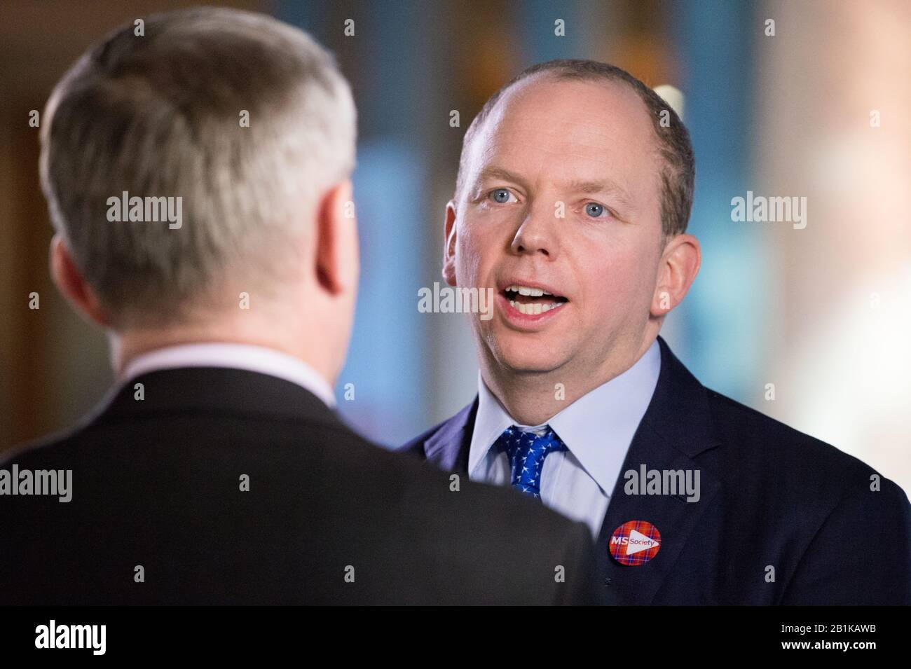 Edinburgh, Großbritannien. Februar 2020. Abgebildet: Donald Cameron MSP - Shadow Cabinet Secretary for Finance, Scottish Conservative and Unionist Party. Kredit: Colin Fisher/Alamy Live News Stockfoto