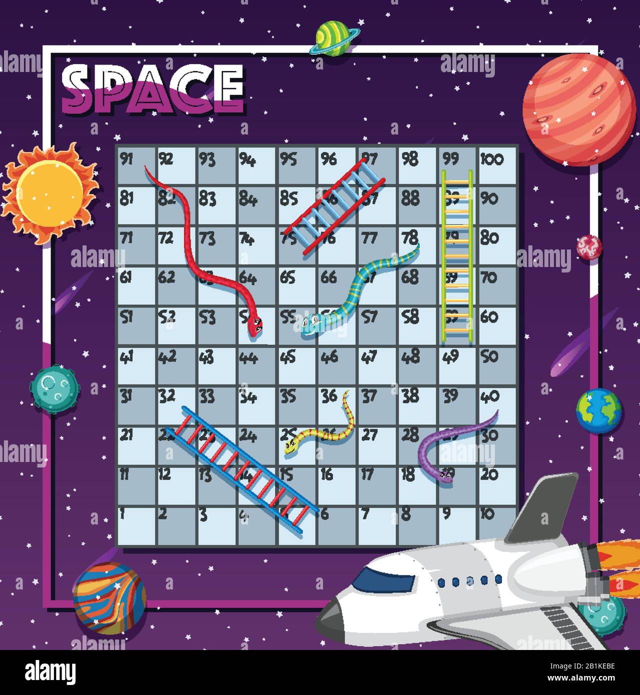 Spielvorlage mit vielen in Hintergrundillustration Stock