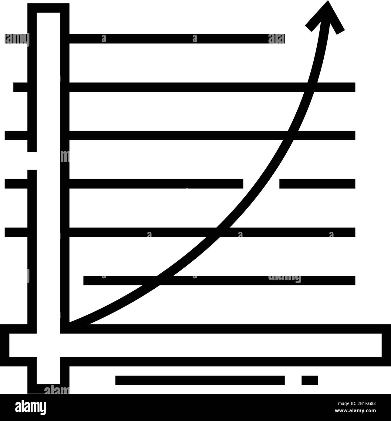 Symbol für Leistungslinie erhöhen, Konzeptzeichen, Vektorgrafik umreißen, lineares Symbol. Stock Vektor