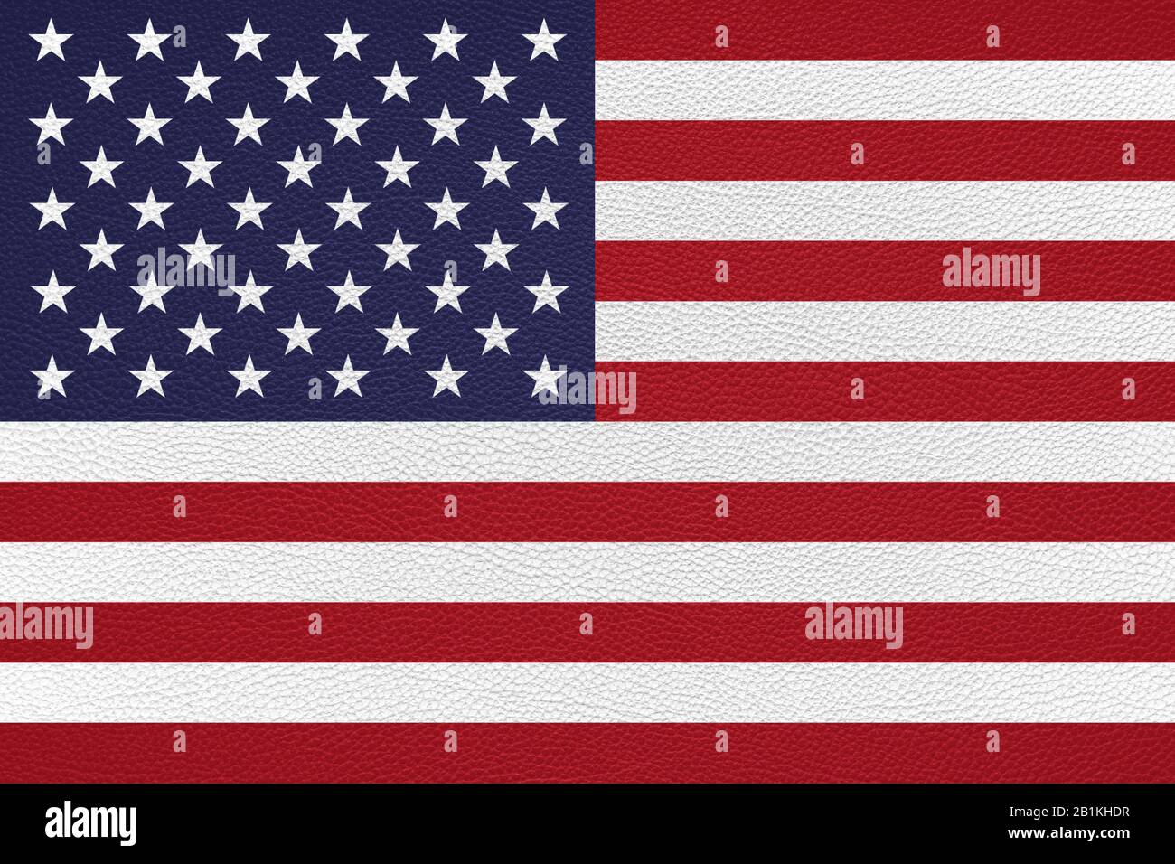 Amerikanische Flagge der vereinigten Staaten USA Ledertexturhintergrund - Stars und Streifen US-Mode Stockfoto