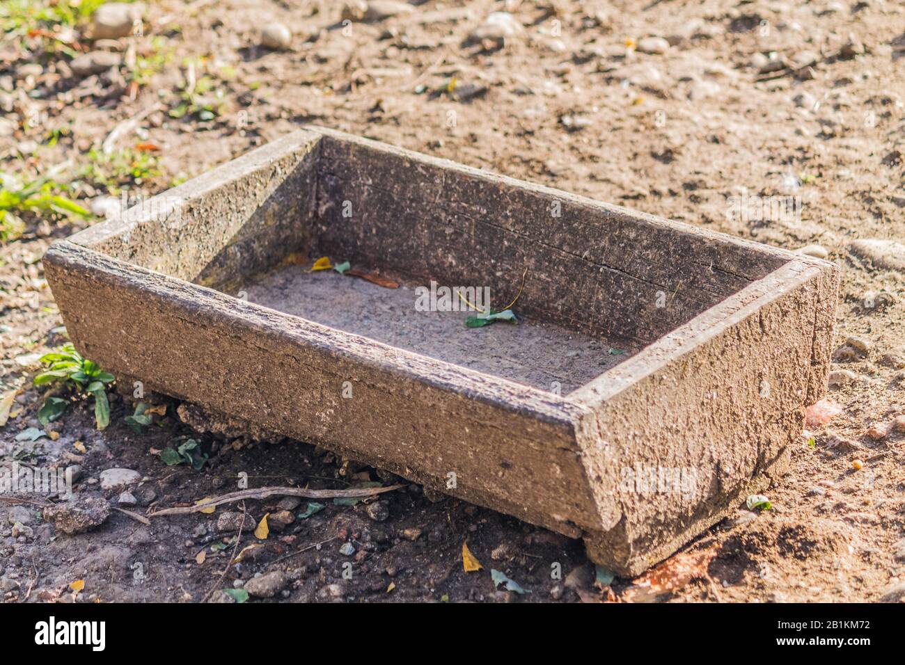 Trinkrinne und tierischer Zubringer Stockfoto