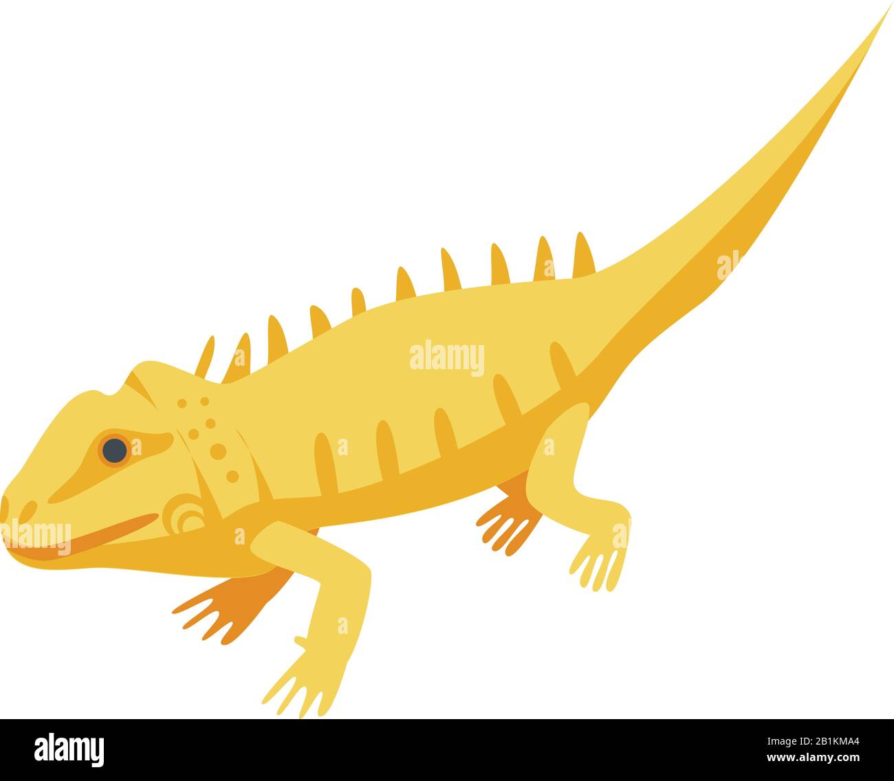 Gelbes Echsensymbol, isometrischer Stil Stock Vektor