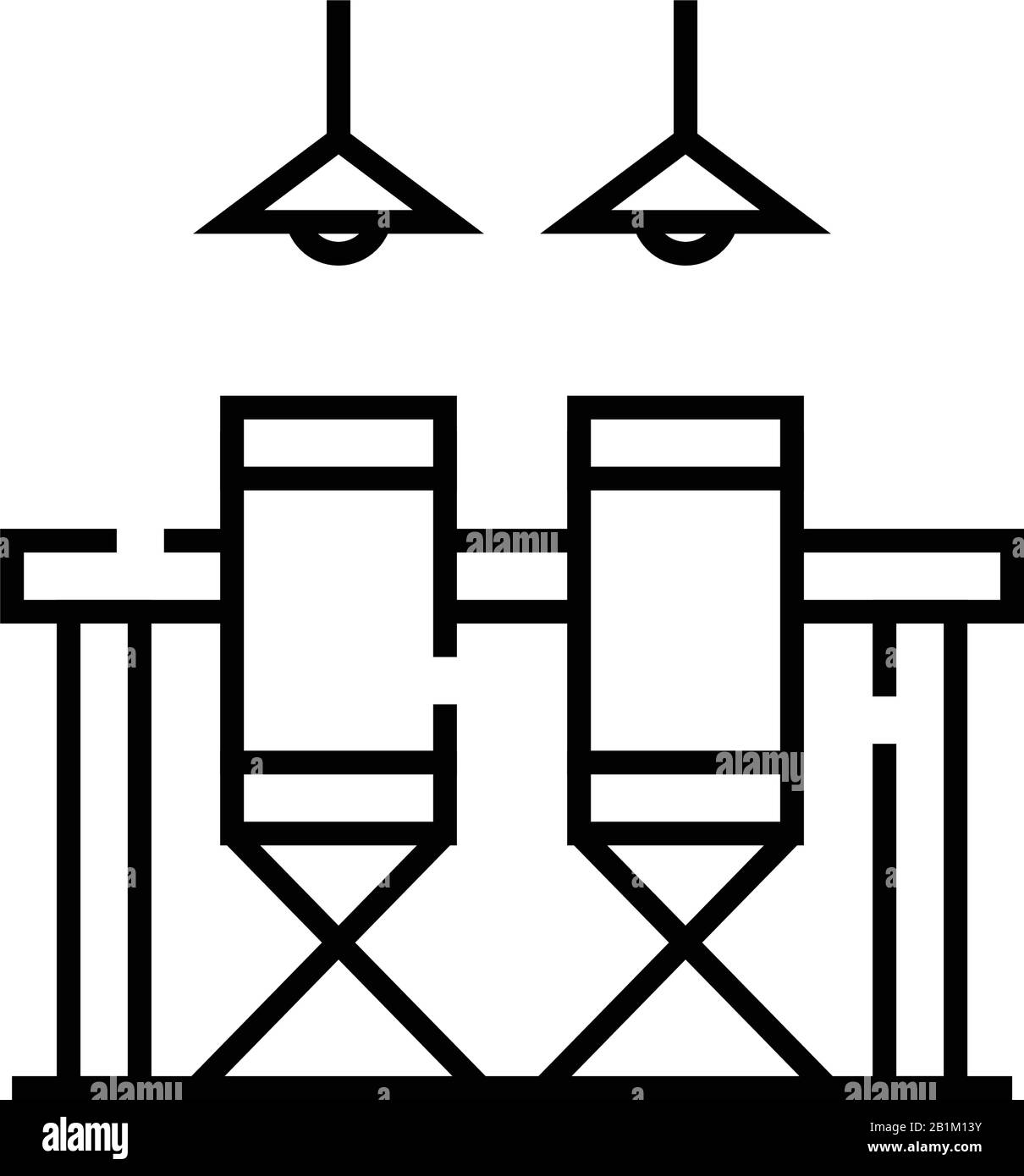 Symbol für die Zeile in der Startleiste, Konzeptzeichen, Vektorgrafiken in der Kontur, lineares Symbol. Stock Vektor