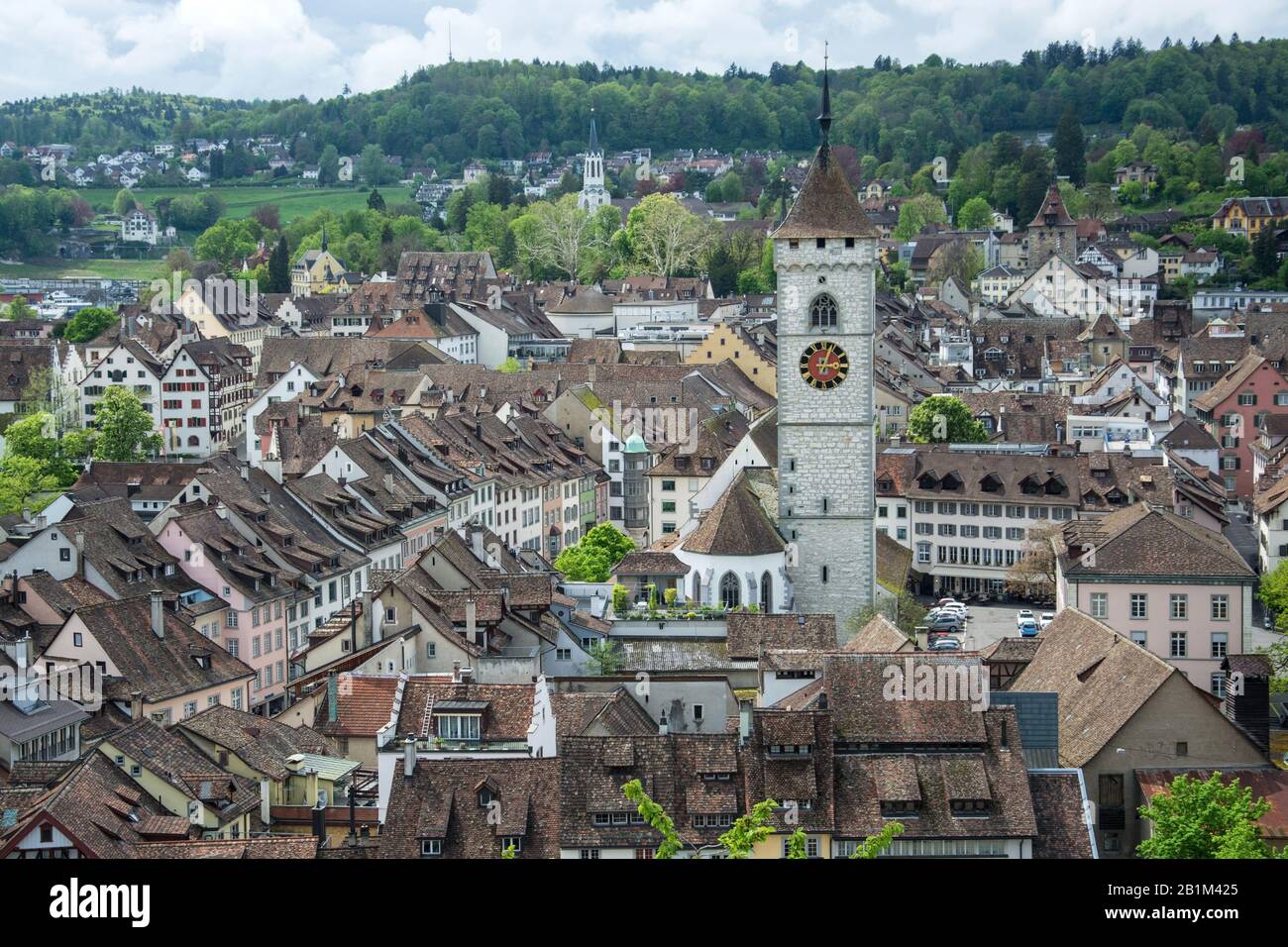 Schaffhausen ist eine Stadt am Hochrhein im Kanton Schaffhausen in der Schweiz. Stockfoto