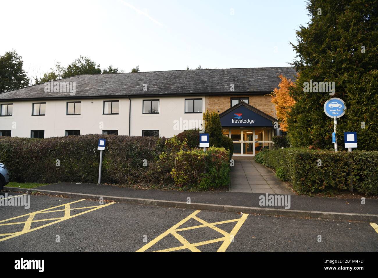 Travelodge Burton M6 Northbound. Moto Service Area, M6, Burton-in-Kendal, Carnforth LA6 1JF Stockfoto