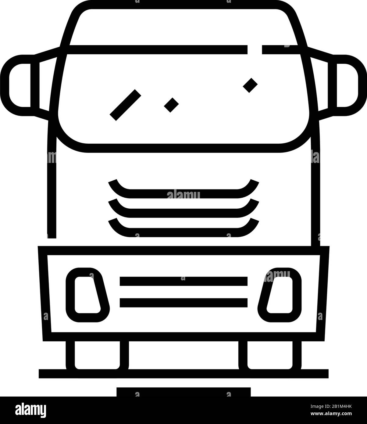 Riesiges Fahrzeugsymbol, Konzeptschild, Konturvektorabbildung, lineares Symbol. Stock Vektor