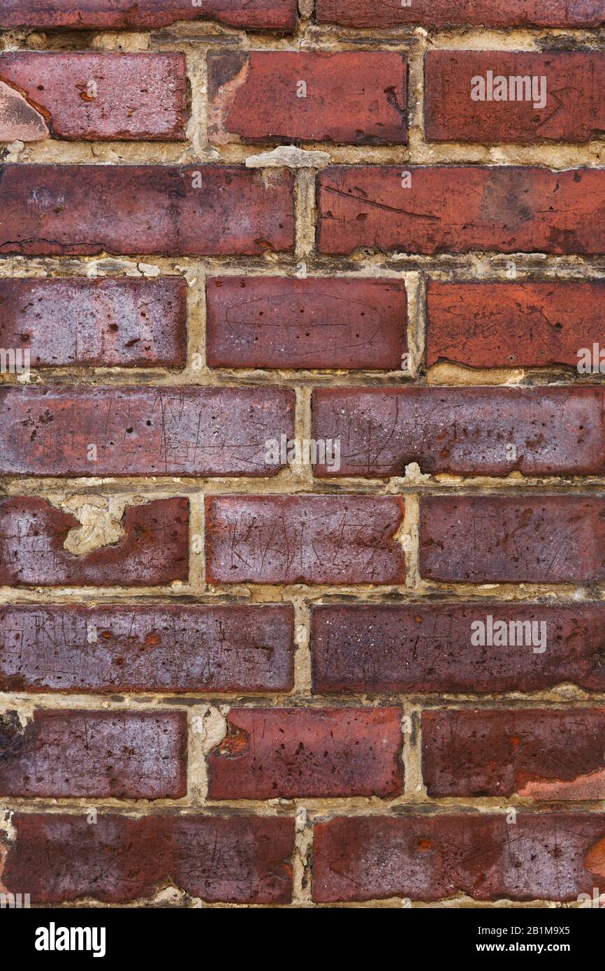 alte rote Ziegel Wand Textur Stockfoto