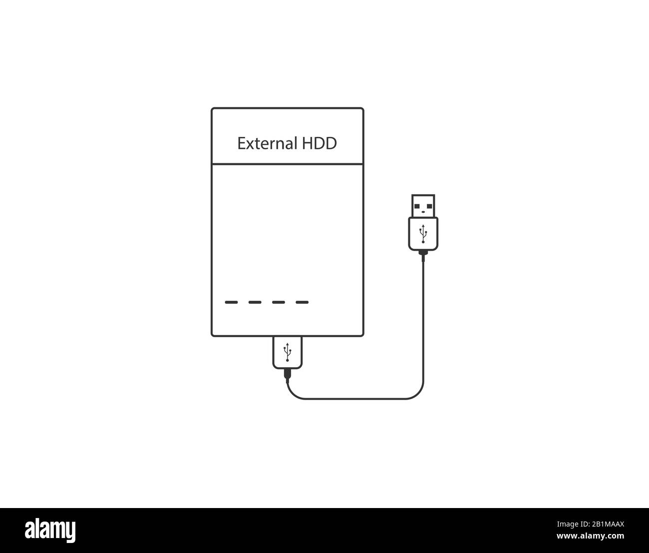 Symbol für externes Festplattenlaufwerk. Vektorgrafiken, flaches Design. Stock Vektor
