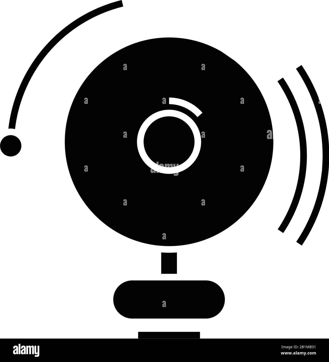 BREAK Alarm schwarz Symbol, Konzeptabbildung, Vektor flaches Symbol, Glyph-Zeichen. Stock Vektor