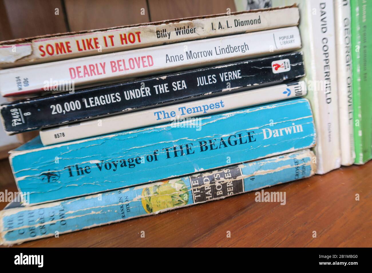 Stapel alter Bücher, USA Stockfoto