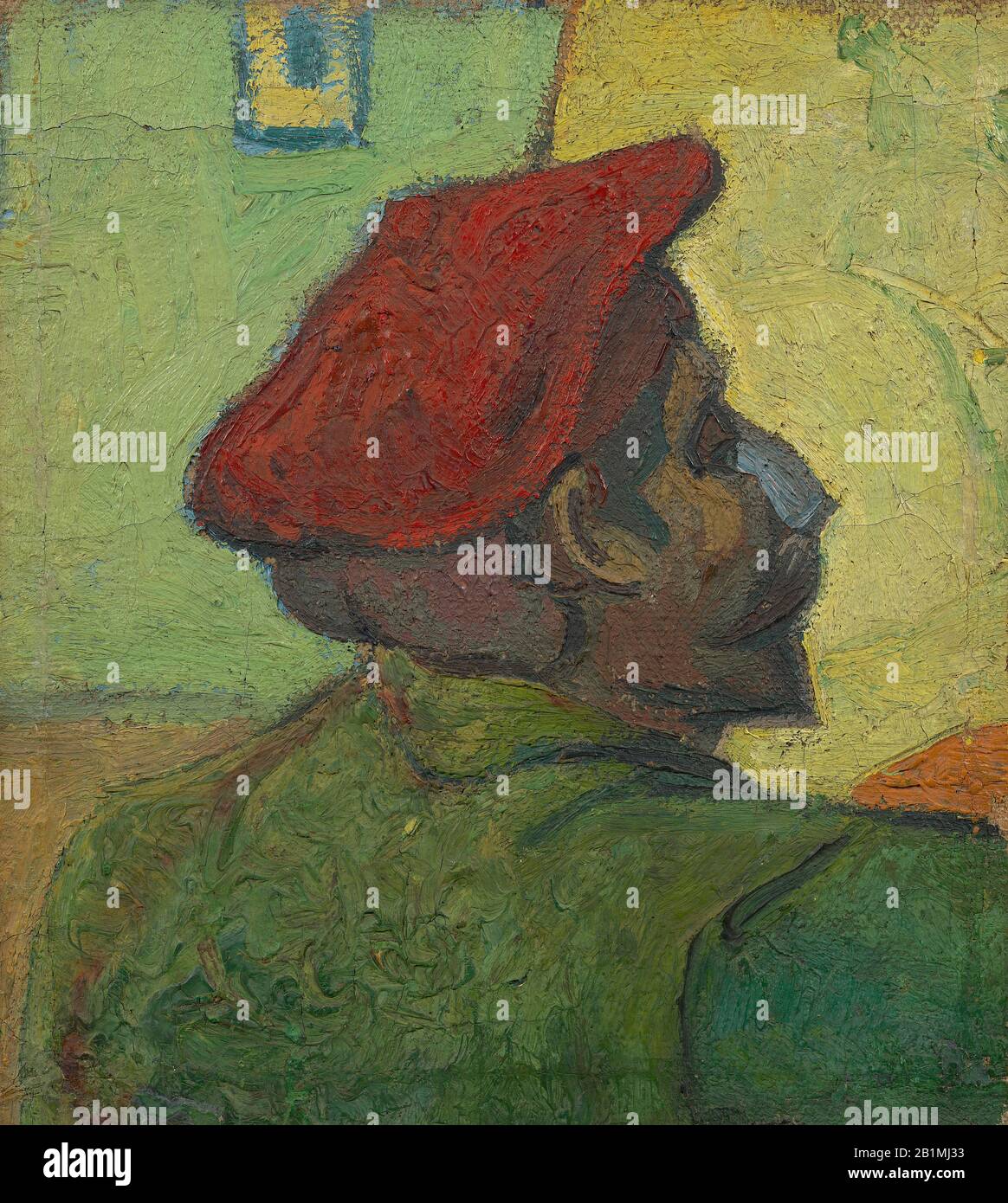 Porträt von Gauguin (Mann in einem roten Beret) (1888) Gemälde von Vincent van Gogh - Sehr hohe Auflösung und Qualitätsbild Stockfoto