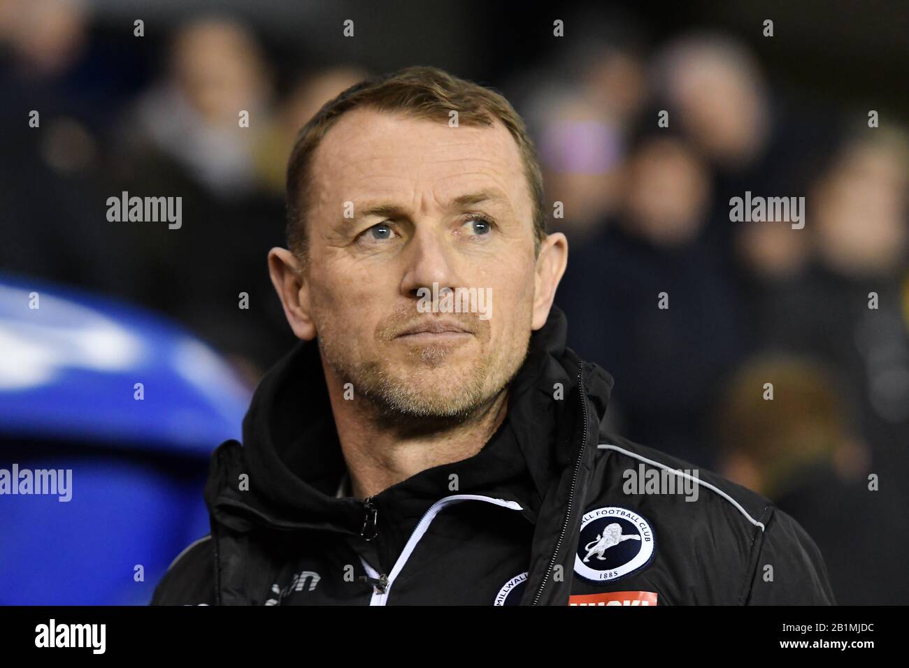 London, ENGLAND - 26. FEBRUAR Gary Rowett, Manager von Millwall, während des Sky Bet Championship Matches zwischen Millwall und Birmingham City in Den, London am Mittwoch, 26. Februar 2020. (Kredit: Ivan Yordanov/MI News)Foto darf nur für redaktionelle Zwecke in Zeitungen und/oder Zeitschriften verwendet werden, Lizenz für kommerzielle Nutzung erforderlich Kredit: MI News & Sport /Alamy Live News Stockfoto