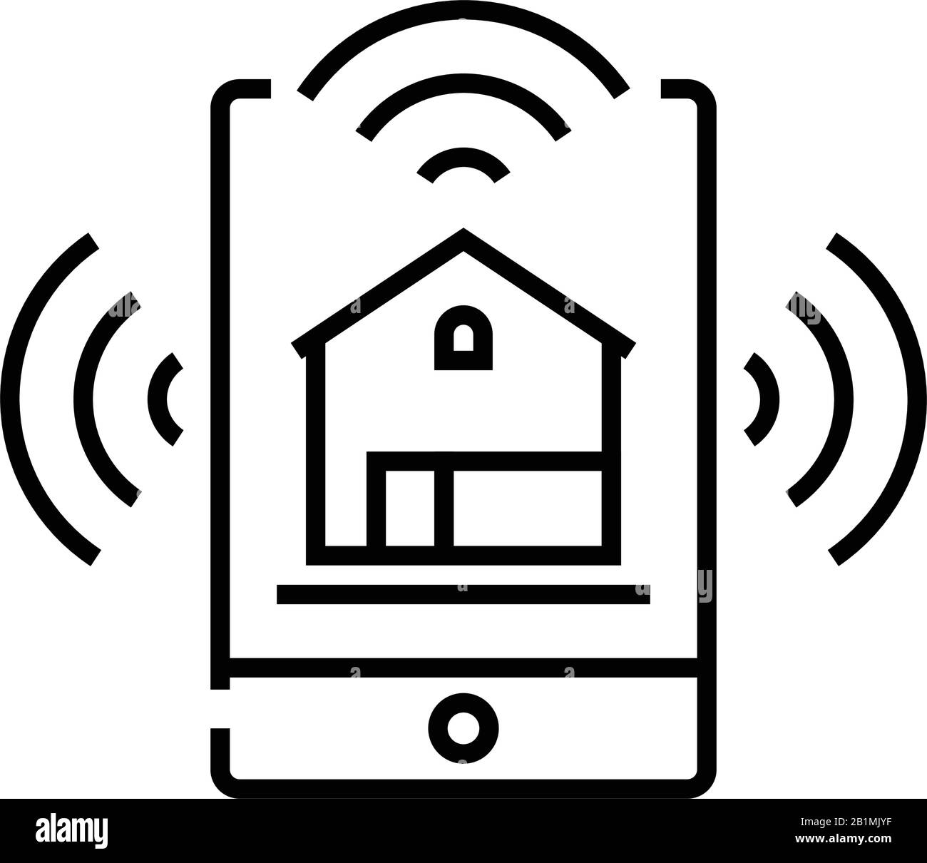 Symbol für die Zeile des Widgets "Home", Konzeptzeichen, Vektorgrafiken der Umrisse, lineares Symbol. Stock Vektor