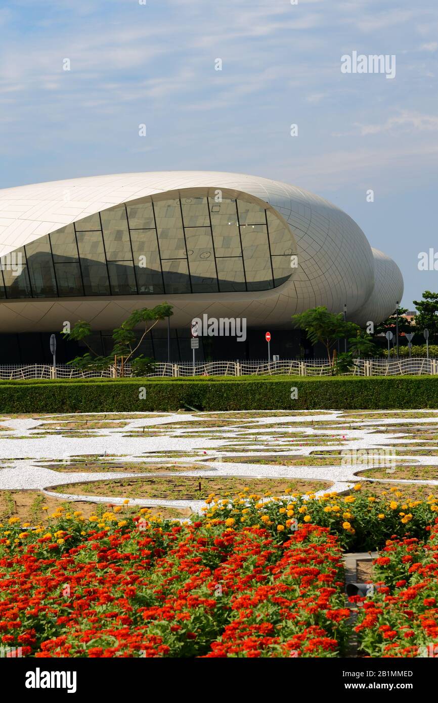 DUBAI, VAE - 16. NOVEMBER: Die Ansicht auf Etihad Museum. Es ist die Stelle, wo im Jahr 1971 die Emirate Herrscher eine Erklärung unterzeichnet, die die Bildung gekennzeichnet Stockfoto