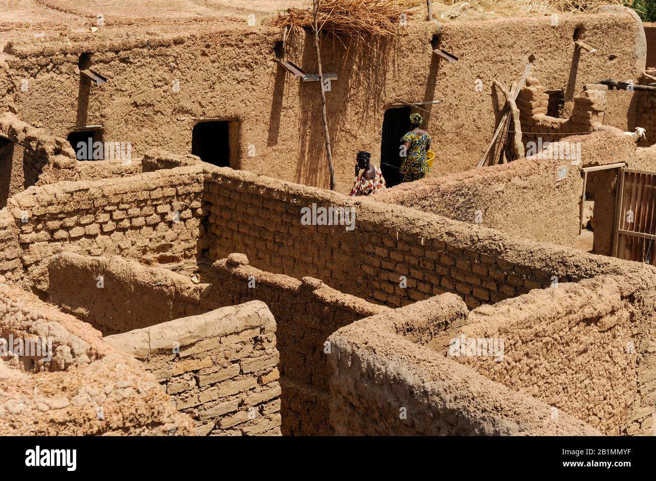 Mali, Bandiagara, Lehmbauten Stockfoto