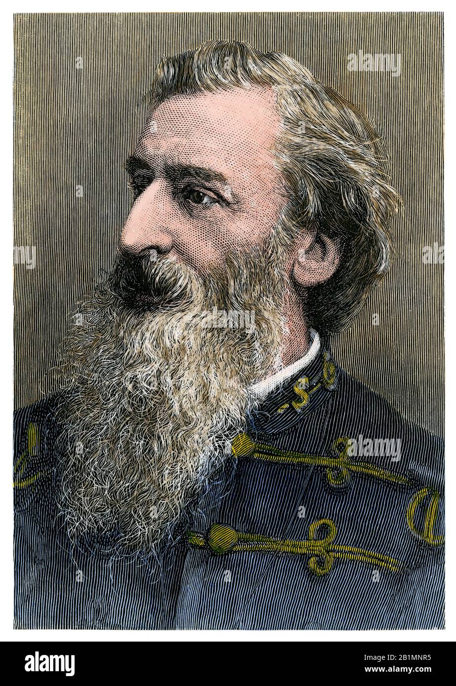 William Booth, Gründer der Heilsarmee. Handfarbener Holzschnitt Stockfoto