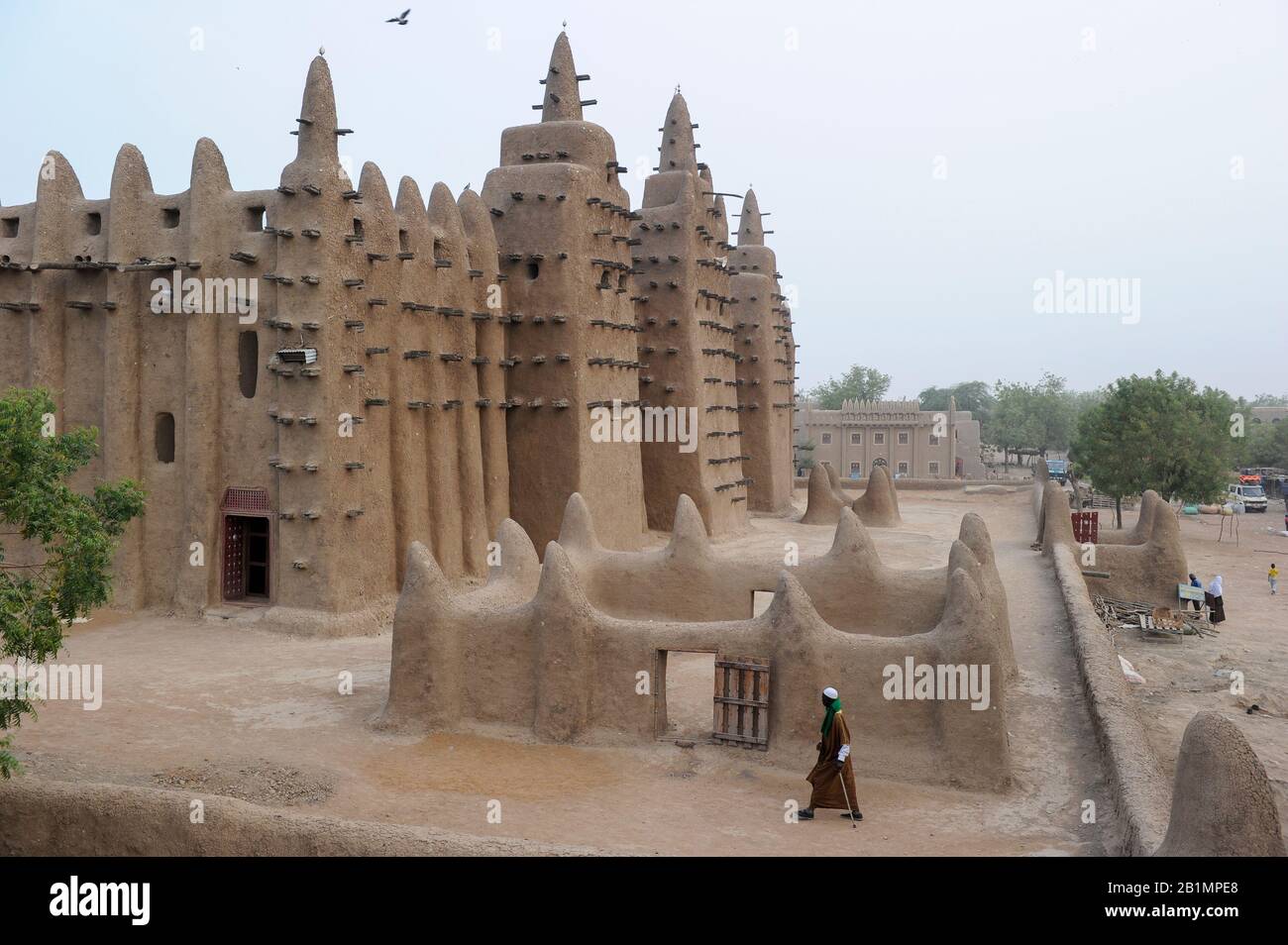 Mali, Djenne, große Moschee aus Ton ist ein UNESCO-Weltkulturerbe / MALI, Djenne , großer Moschee Bau aus Lehm ist UNESCO Weltkulturerbe Stockfoto