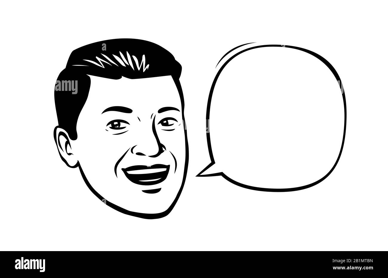 Männlicher Geschäftsmann im Gespräch. Vektor Illustration Stil Pop Art retro Stock Vektor