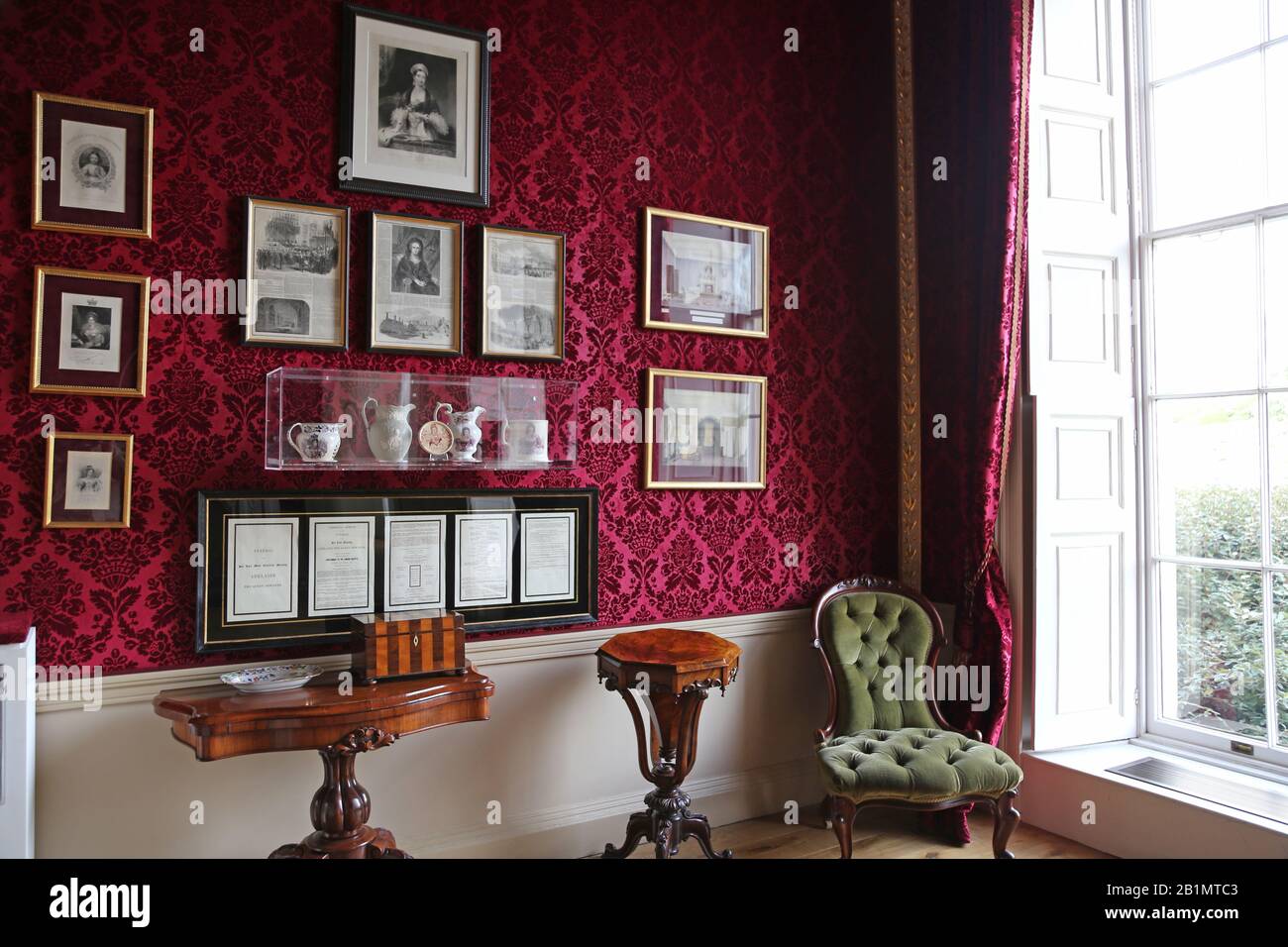 Queen Adelaide Room, Bentley Priory Museum, Mansion House Drive, Stanmore, Harrow, Greater London, England, Großbritannien, Großbritannien, Großbritannien und Europa Stockfoto