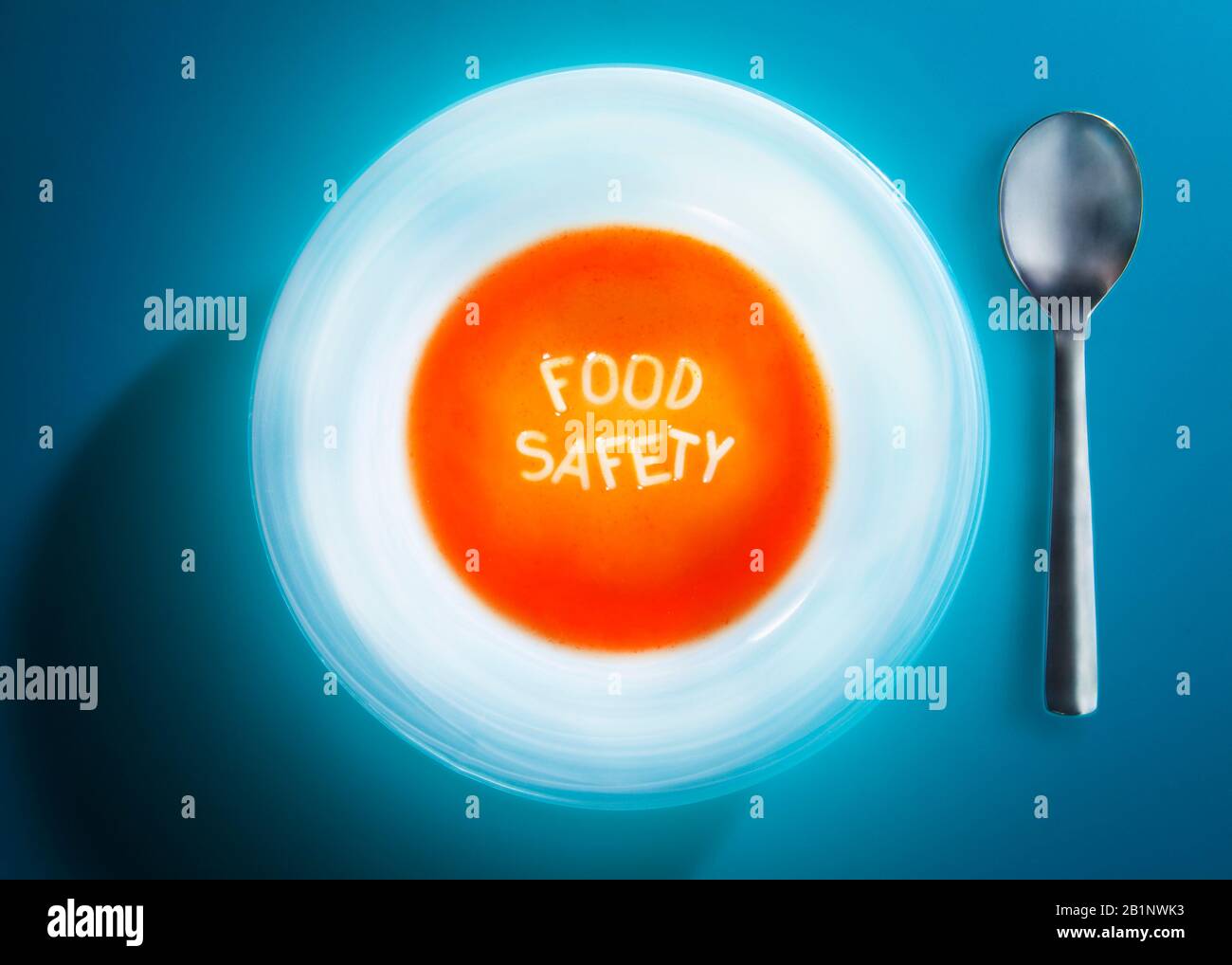 Alphabet Suppe Lebensmittelsicherheit Stockfoto
