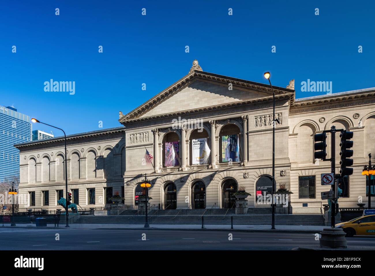 Art Institute of Chicago im Winter Stockfoto