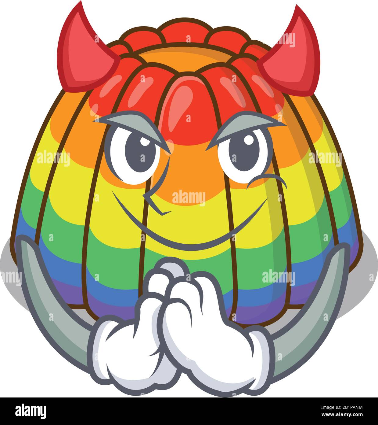 Devil Rainbow Jelly Cartoon im Charakterdesign Stock Vektor