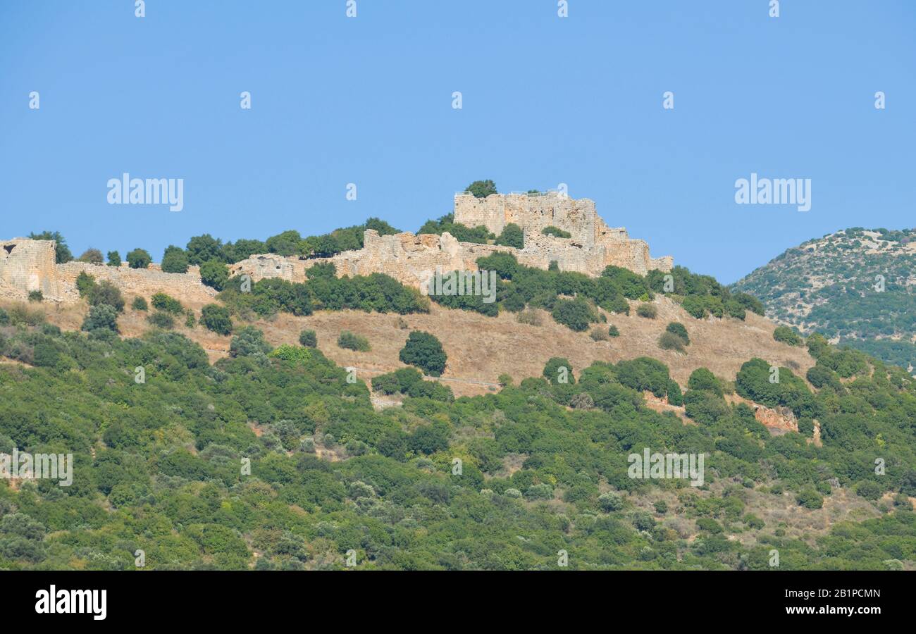 Ruinen, Festung Nimrod, Golanhöhen, Israel Stockfoto