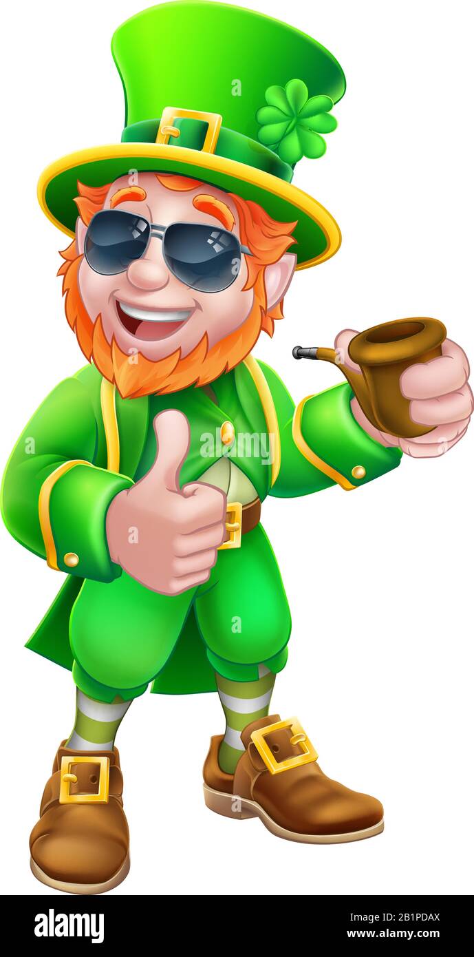 Leprechaun St. Patricks Day Cartoon Mascot Stock Vektor