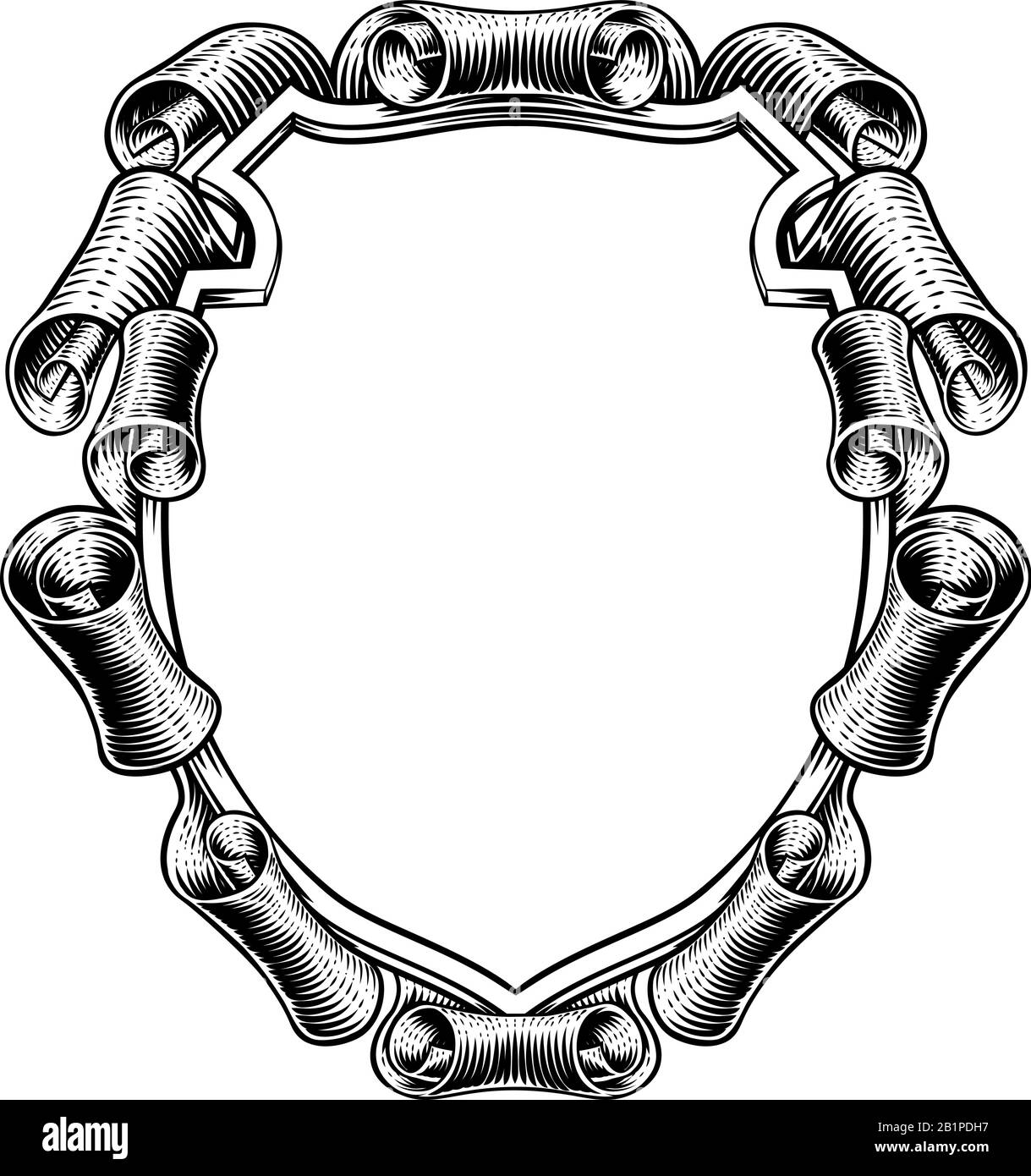 Wappen Crest Scroll Vintage Heraldischer Schild Stock Vektor