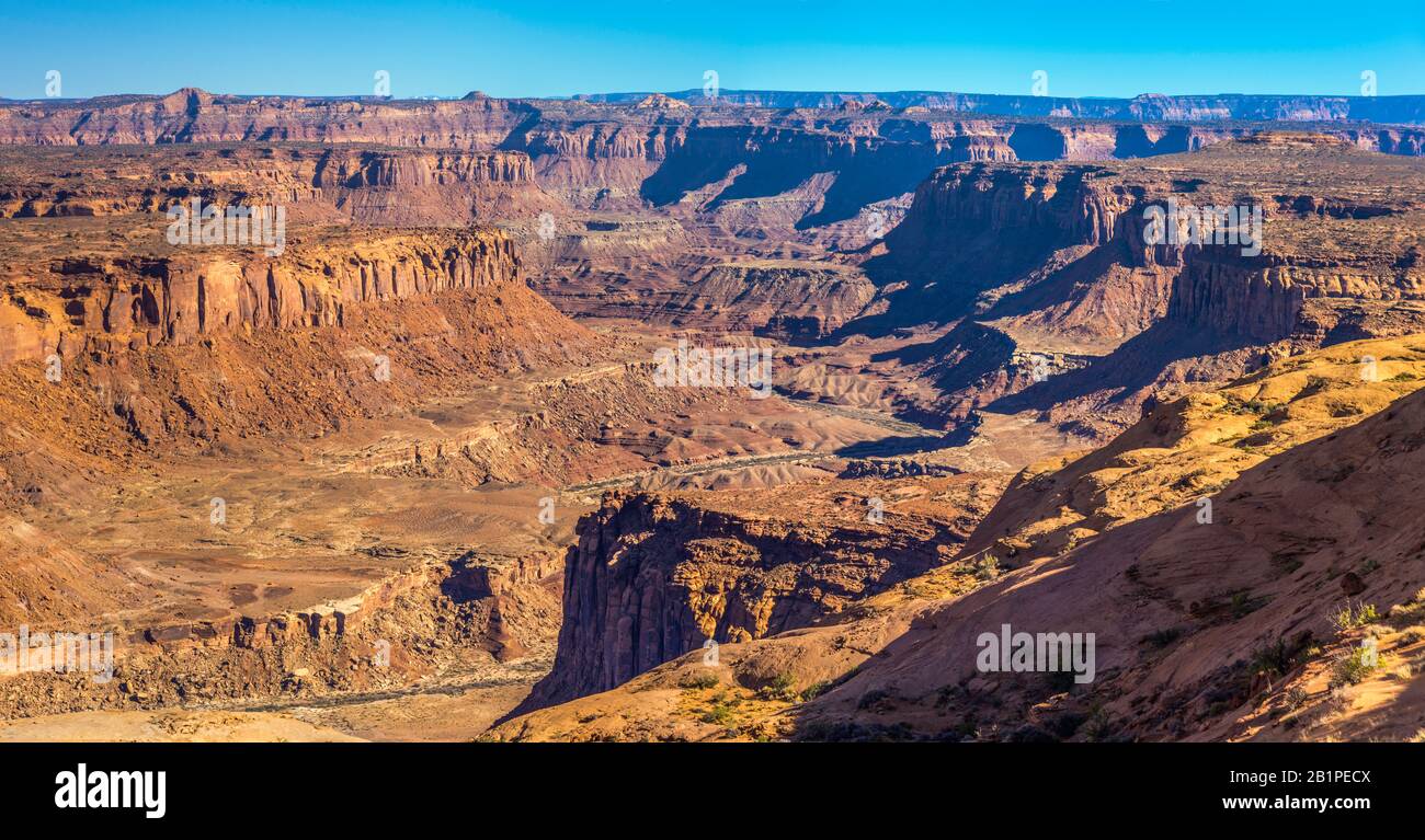 Dirty Devil River Canyon, von Burr Point, Burr Desert, abseits des Trail of the Ancients, auch bekannt als Bicentennial Highway, südlich von Hanksville, Utah, USA Stockfoto