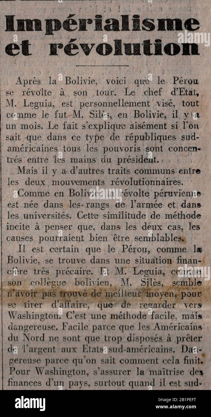 Französische monarchistische Zeitung L'Action Française, 26. August 1930, Frankreich Stockfoto