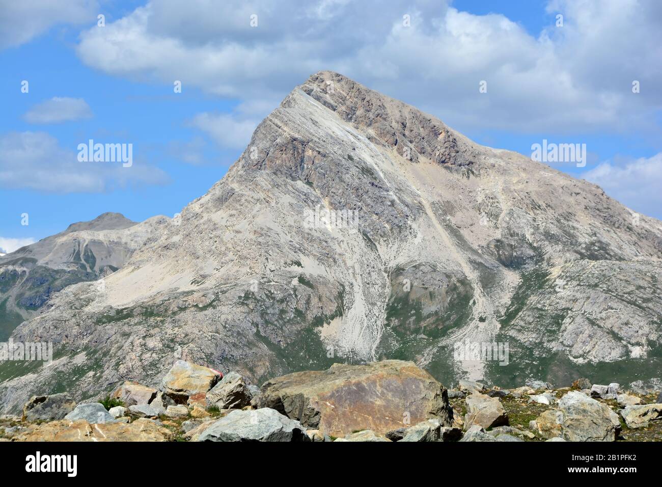 Piz Lagalb oberhalb von St. Moritz in den oberhalbsteiner alpen, Graubünden, Schweiz Stockfoto
