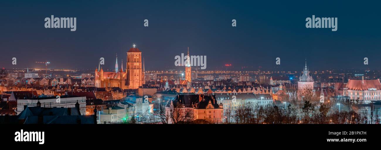 Panorama der Altstadt von Gdansk Stockfoto