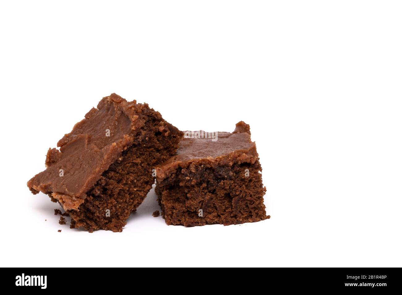 Zwei Chocolate Brownie Bars Stockfoto