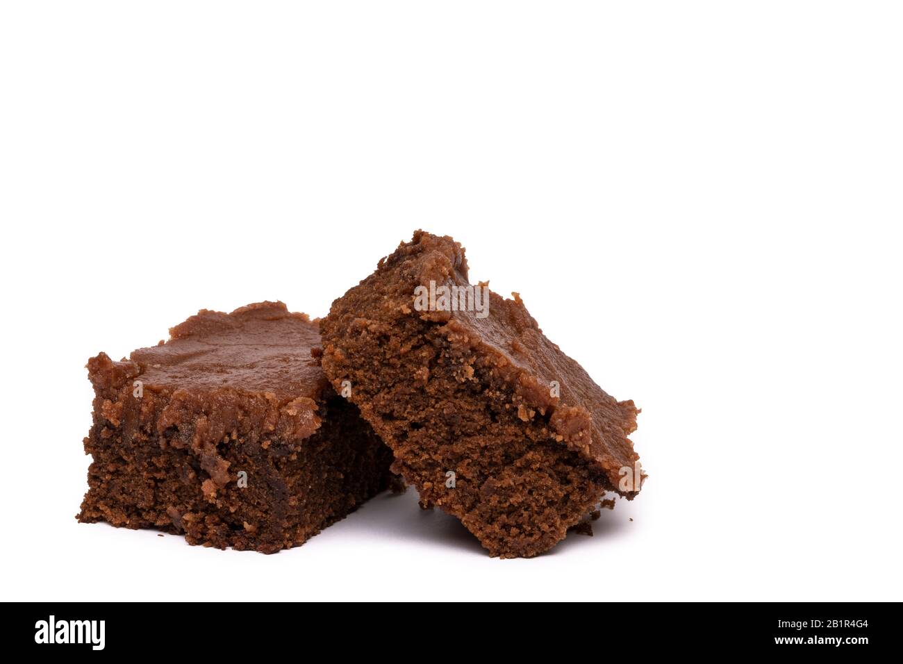 Zwei Chocolate Brownie Bars Stockfoto