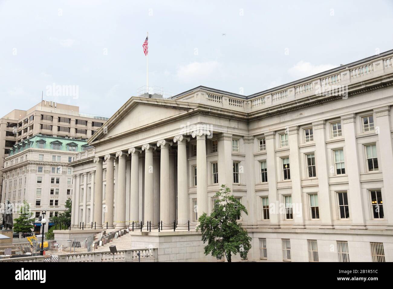 Gebäude des US-Finanzministeriums. Washington DC, Hauptstadt der Vereinigten Staaten. Stockfoto