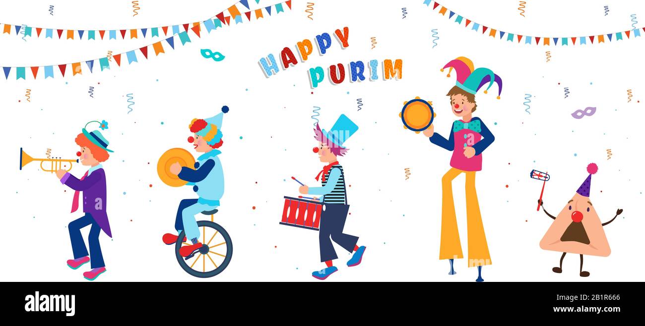 Purim Banner Template Design, Jewish Holiday Vector Illustration . Happy Purim Vector. Stock Vektor