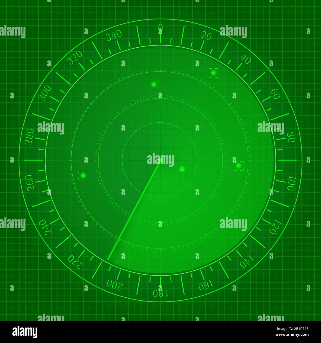 Grüner Radarbildschirm Stock Vektor