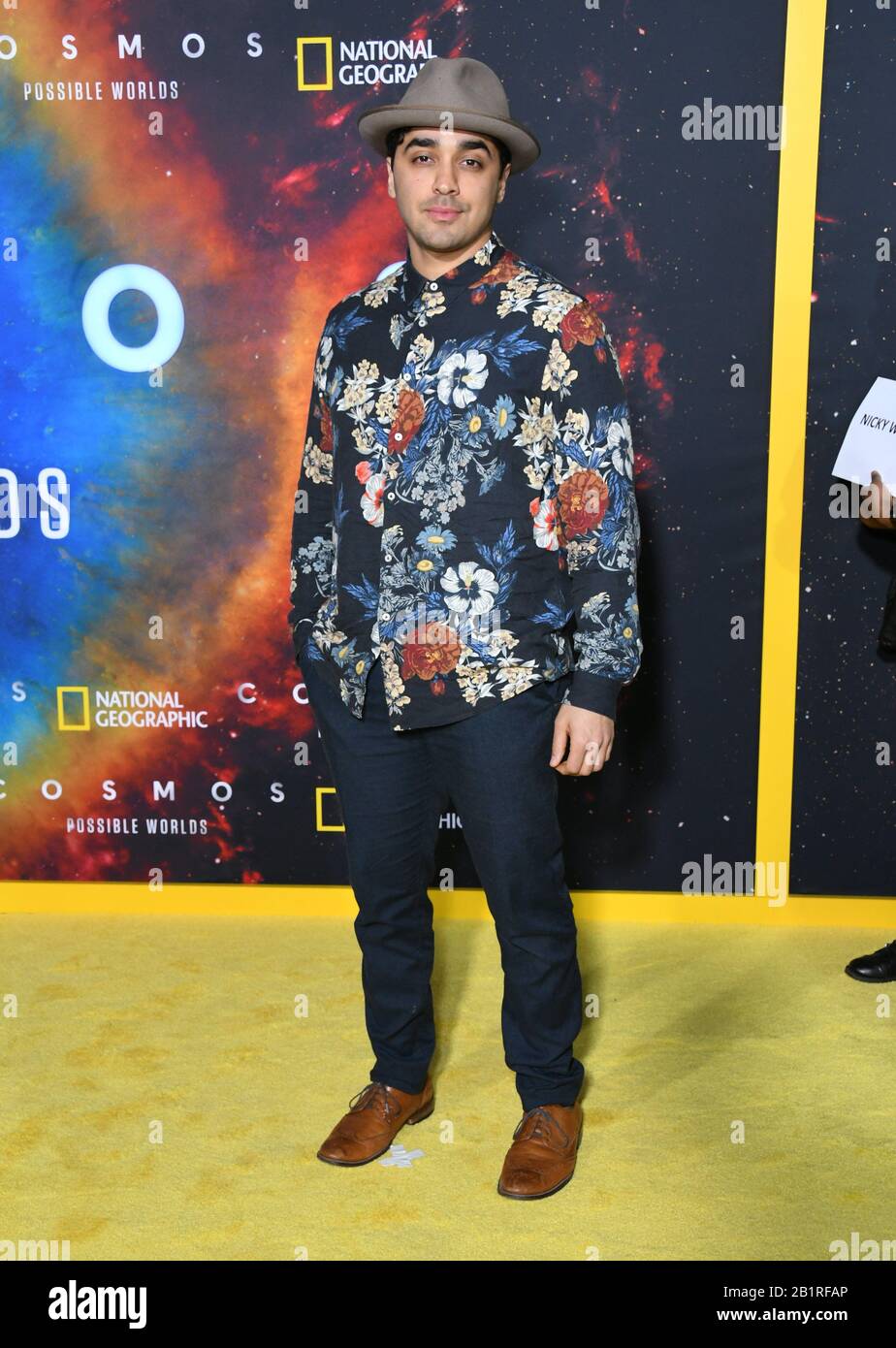 26. Februar 2020 - Los Angeles, Kalifornien - EJ Bonilla. Die Premiere von "Cosmos: Mögliche Welt" von National Geographic in der UCLA, Royce Hall. Fotowredit: Birdie Thompson/AdMedia/MediaPunch Stockfoto