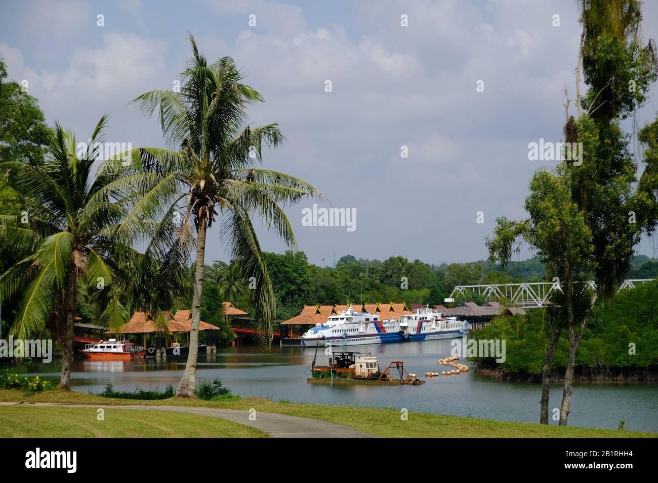 Batam Indonesia - Blick auf den Fährhafen von Nongsa Point Stockfoto