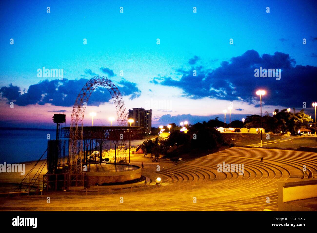 Platz, Bandstand, Strand Ponta Negra, Amazônia, Manaus, Amazonas, Brasilien Stockfoto