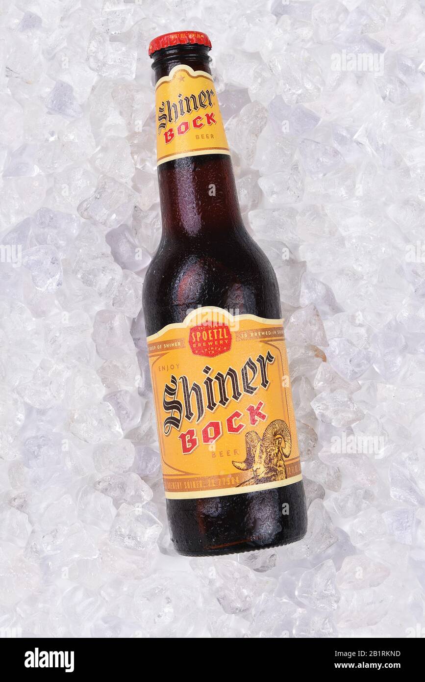 Irvine, CA - 26. AUGUST 2016: Schiner Bock Beer. Eine Flasche Shine Bock Bier von der Spoetzl Brewery in Shiner, Texas. Gegründet im Jahr 1909 von Germa Stockfoto