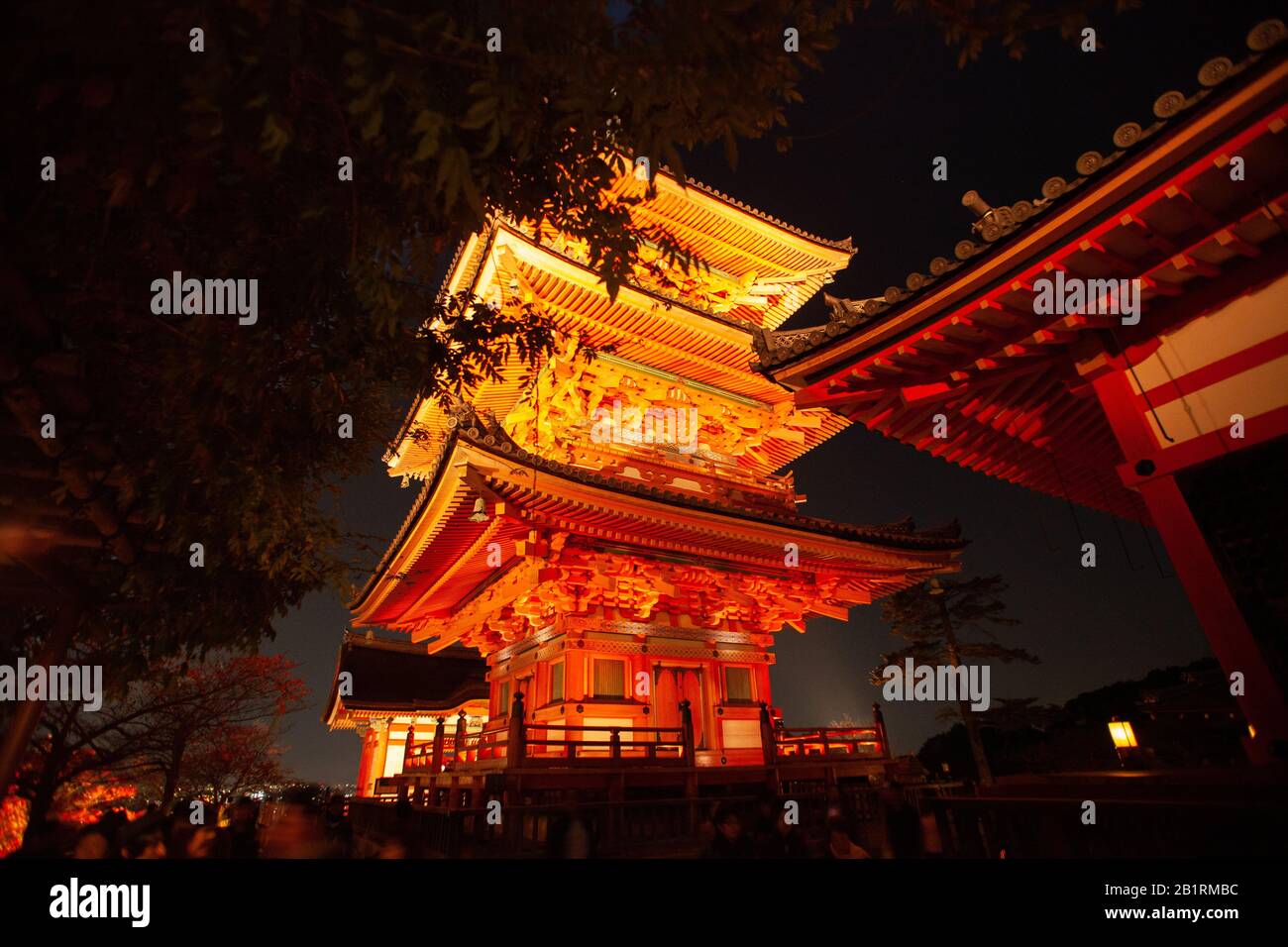 To-JI Tempel nachts beleuchtet, Kyoto, Japan Stockfoto