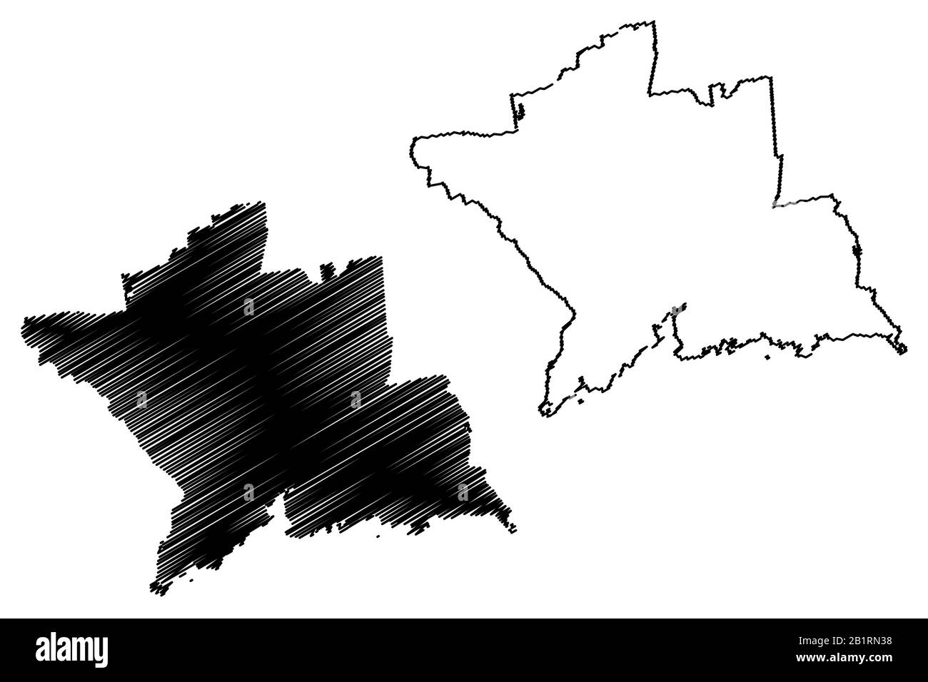 New Haven County, Connecticut (US-County, Vereinigte Staaten von Amerika, USA, USA, USA) Karte Vektor Illustration, Scribble Sketch New Haven Karte Stock Vektor