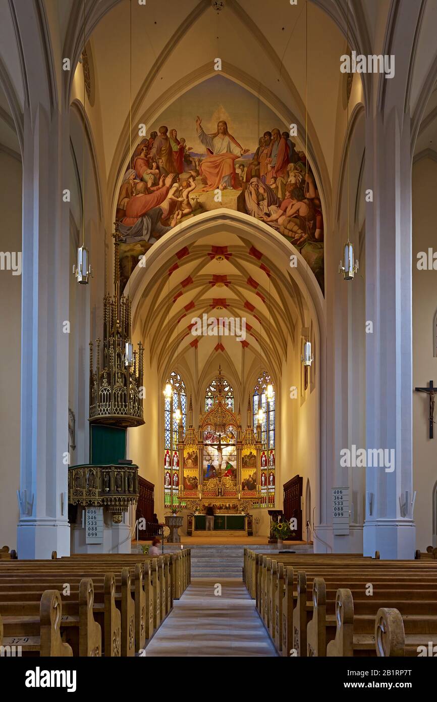 Innenansicht mit Aegidienkirche in Oschatz, Landkreis Nordsachsen, Sachsen, Deutschland, Stockfoto