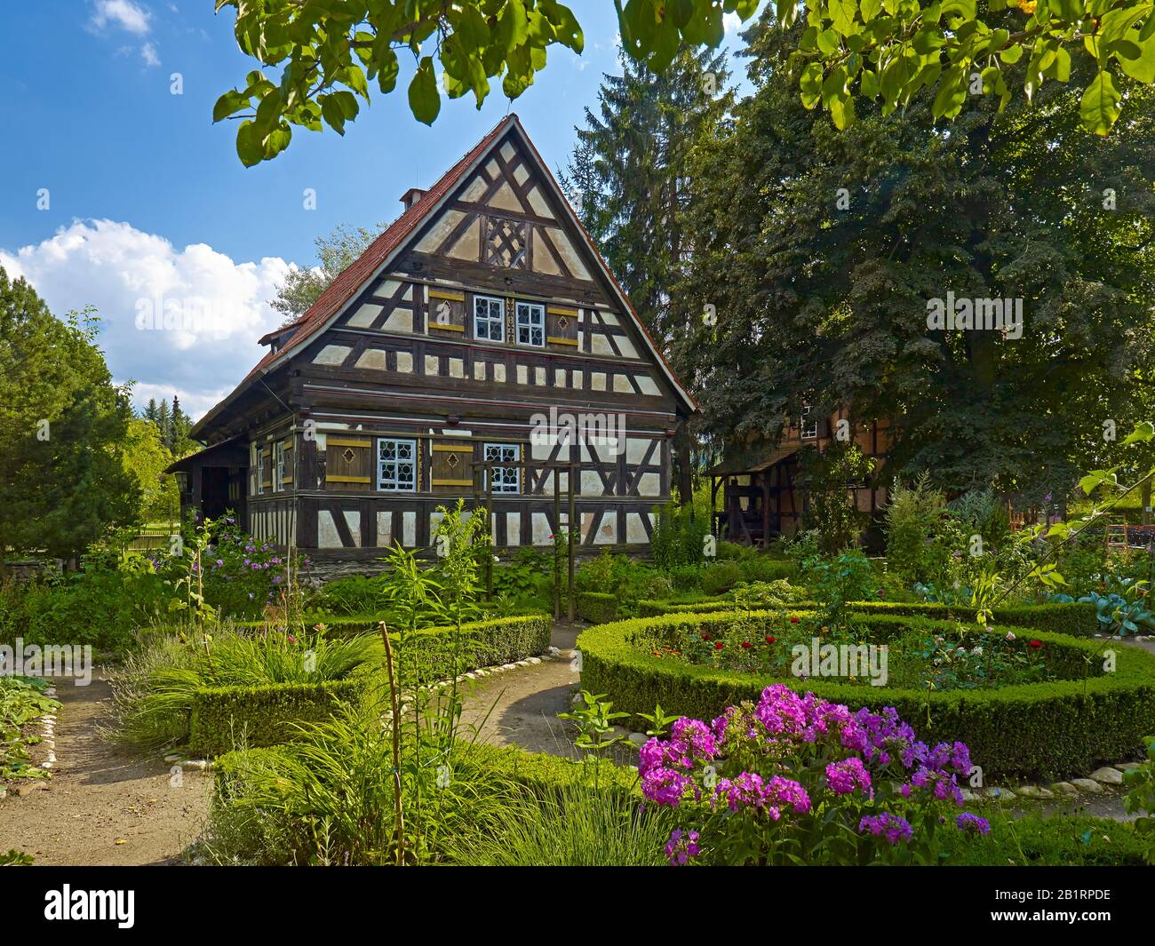 Freilichtmuseum Thüringer Bauernhäuser in der Stadt- und Mittelstadt Saalfeld-Rudolstadt, Thüringen, Deutschland, Stockfoto