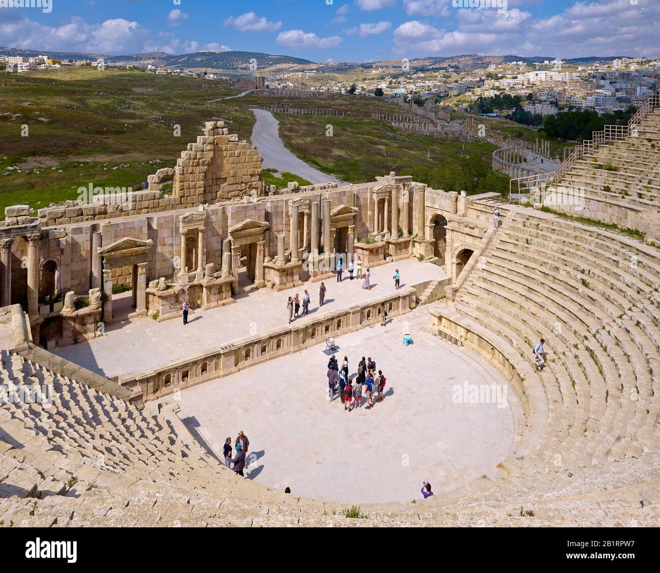 Südliches Theater im alten Gerasa oder Gerash, Jordanien, Naher Osten, Stockfoto
