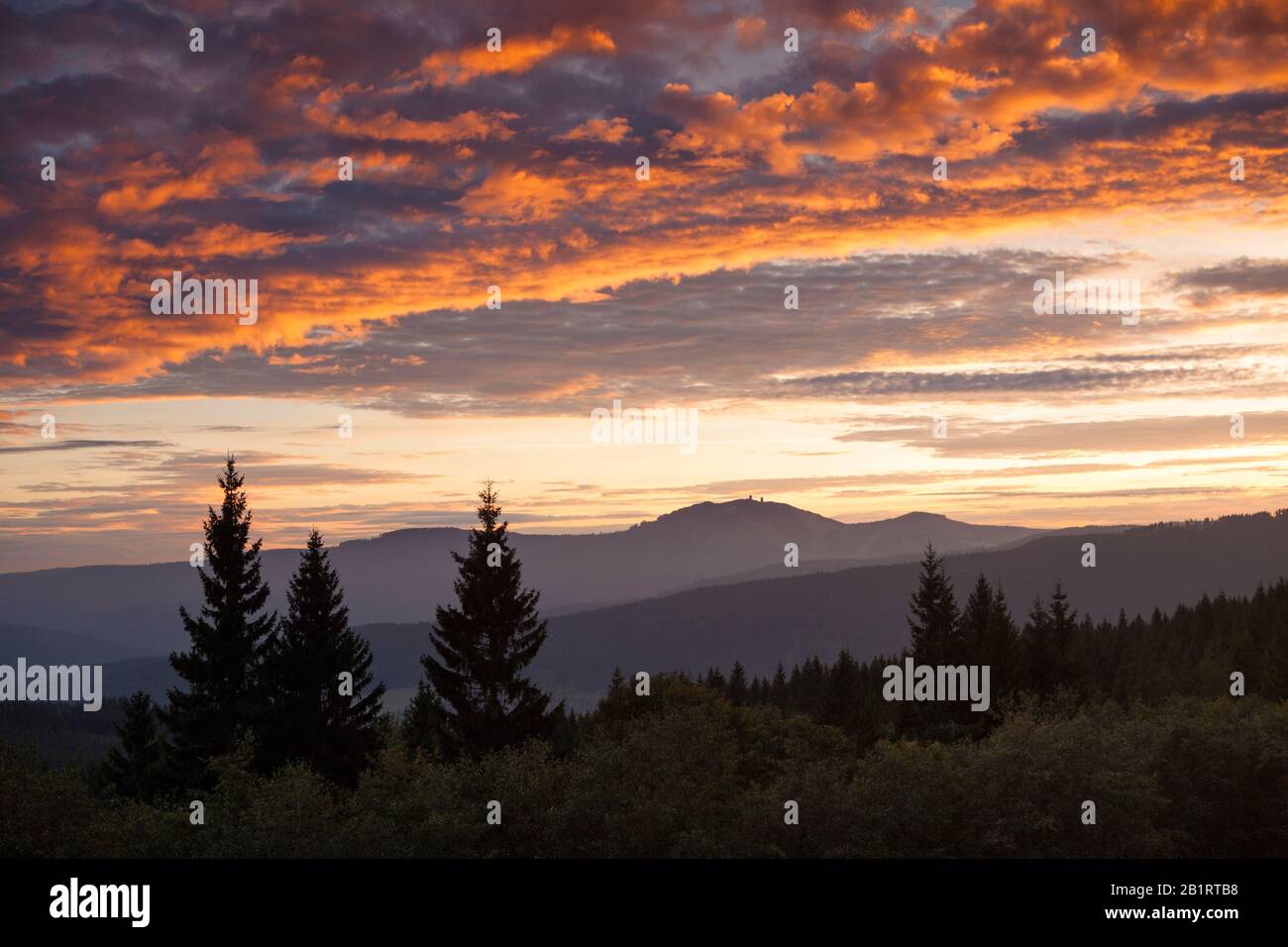 Blick auf den Großen Arber im Bayerischen Wald, Böhmerwald, Tschechien Stockfoto