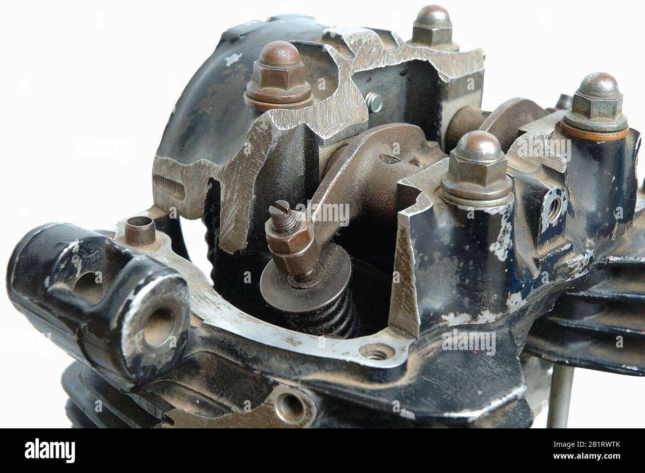 Innendetails des alten Motors. Stockfoto