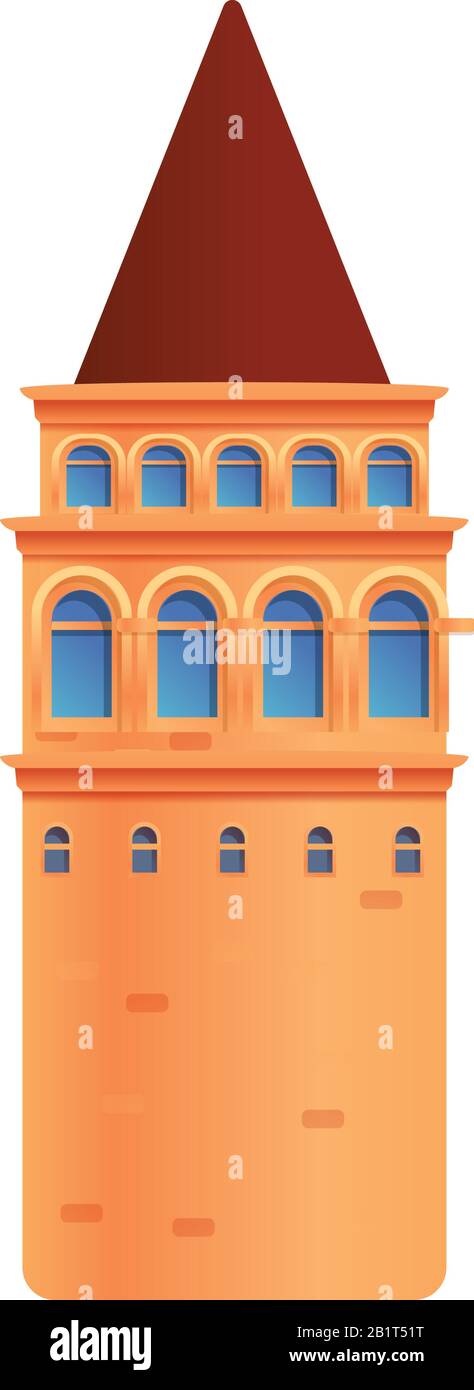 Symbol für den Turm von Istanbul. Cartoon der istanbul Tower Vector Icon für Web-Design isoliert auf weißem Hintergrund Stock Vektor